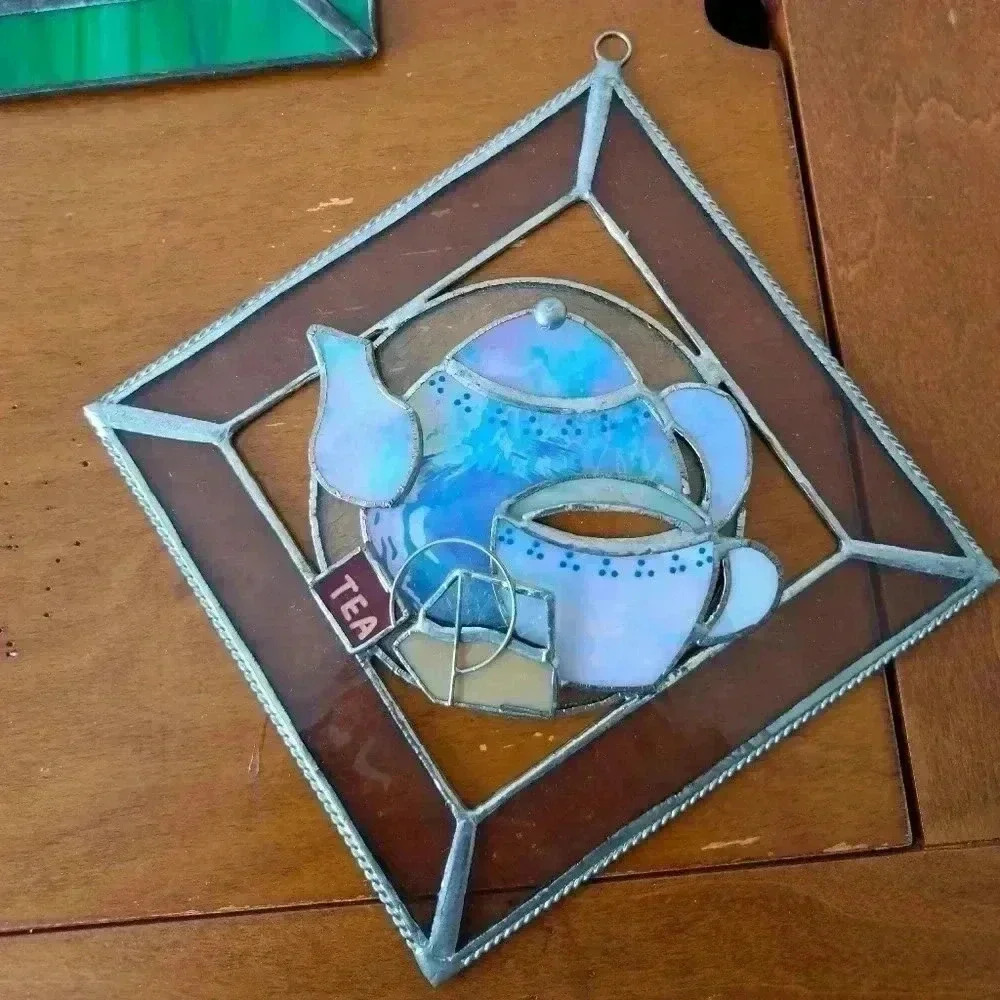 STAINED GLASS TEA SQUARE TILED - Picture 2 of 2